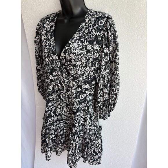 Olivaceous NWT Floral Cottagecore Mini Flare Dress Puff Sleeve Coquette Girly L - Picture 5 of 11